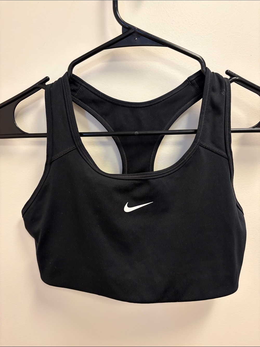 Nike Black Racerback Sports Bra with White Swoosh